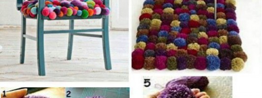 Tutorial – Cadeira e tapete de pompom